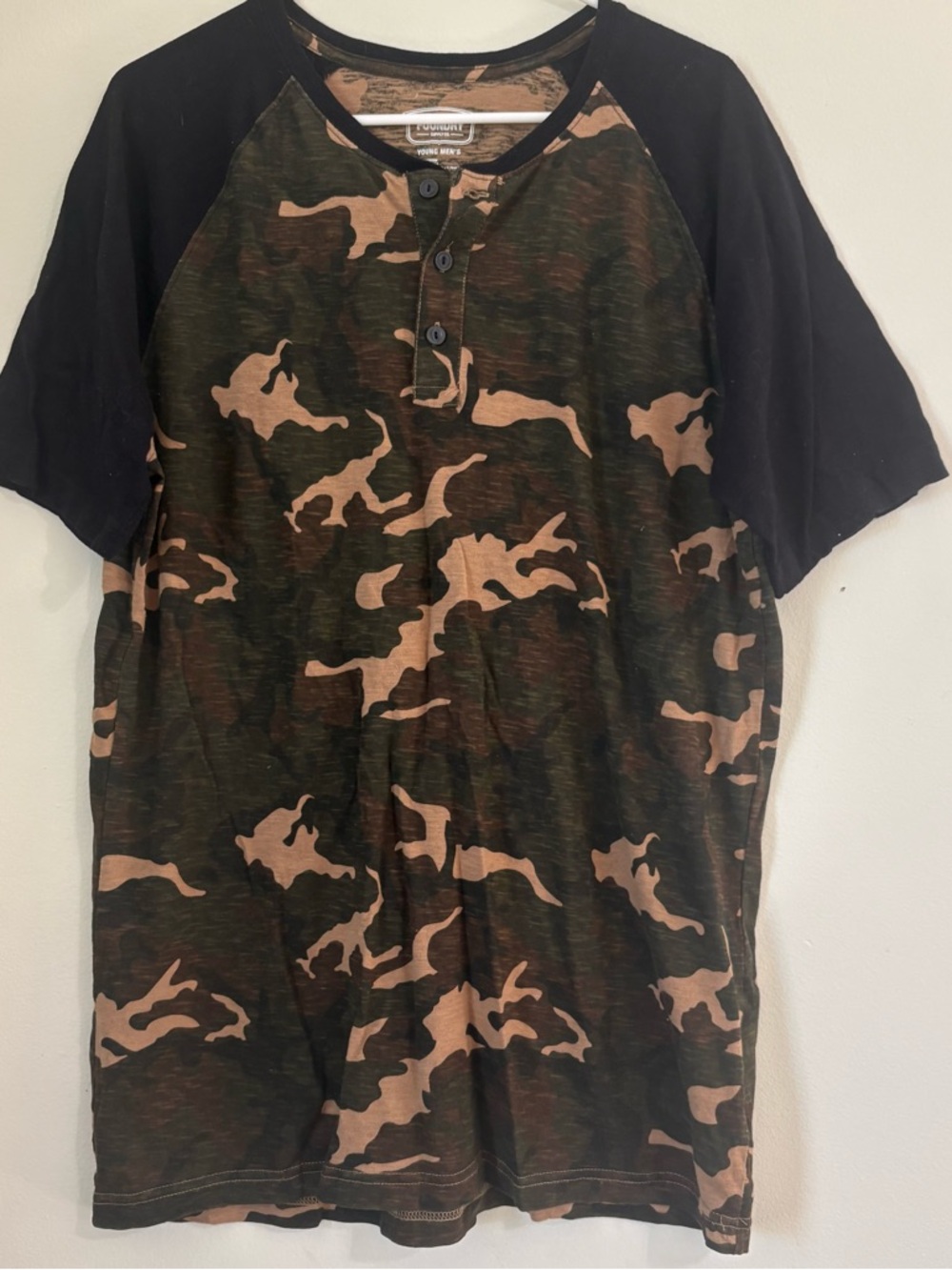 Foundry Supply Men's Camouflage Henley Shirt Size LT